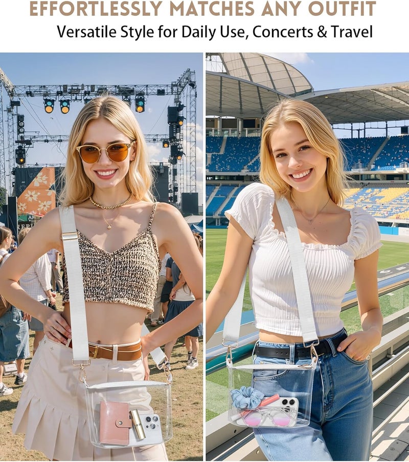 FANGSUN Clear Purse for Women, Clear Crossbody Bag Stadium Approved, Small Transparent Handbag for Concert Event Festival - Image 1